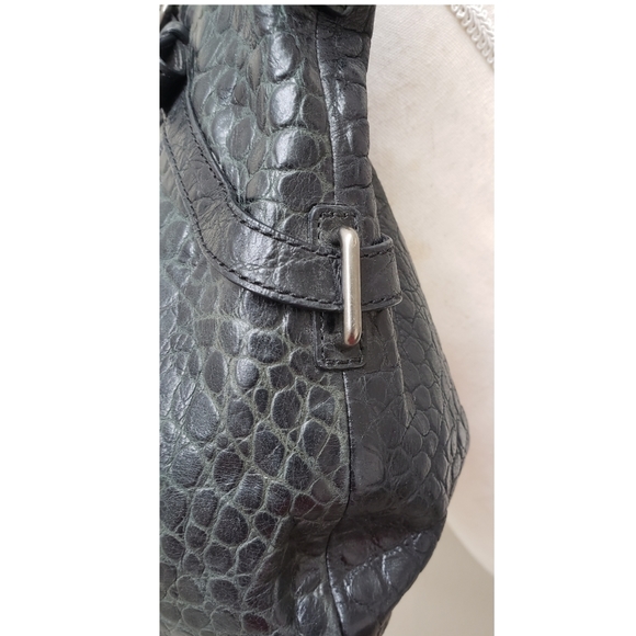 COACH - ASHLEY BLACK CROC EMBOSSED LEATHER SATCHEL - Picture 6 of 13